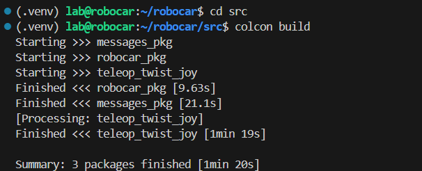Ejecución de colcon build